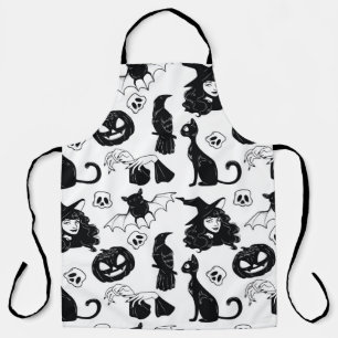 Seamless pattern with Halloween cute hand drawn el Apron