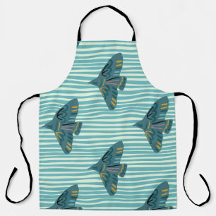 Seamless pattern with hand drawn bird vraetive sil apron