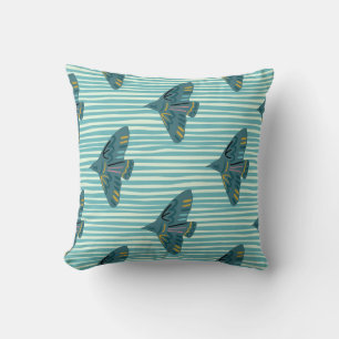 Seamless pattern with hand drawn bird vraetive sil cushion