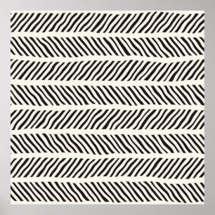 Seamless pattern with hand drawn brush strokes. In Poster