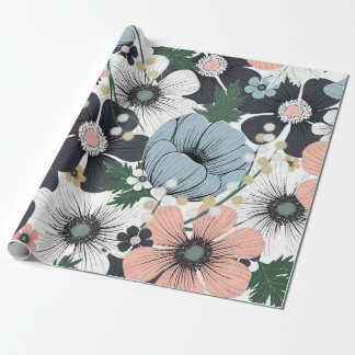Seamless pattern with hand-drawn delicate flowers. wrapping paper