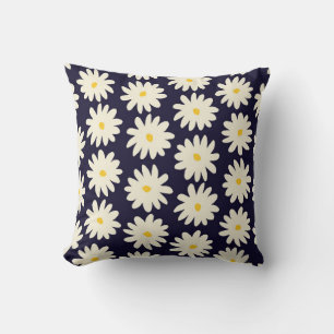Seamless pattern with hand drawn flowers in cream cushion