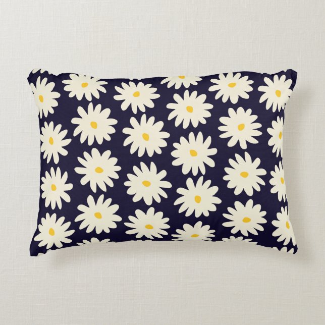 Seamless pattern with hand drawn flowers in cream  decorative cushion (Front)