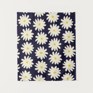 Seamless pattern with hand drawn flowers in cream tapestry