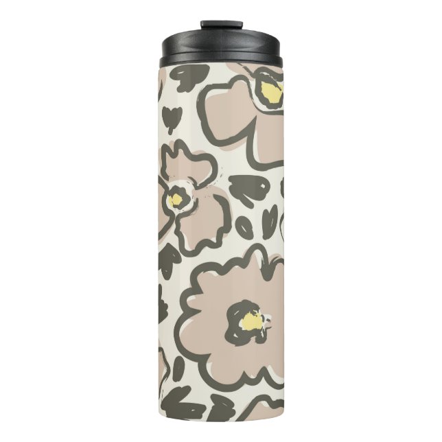 seamless pattern with hand drawn flowers thermal tumbler (Front)