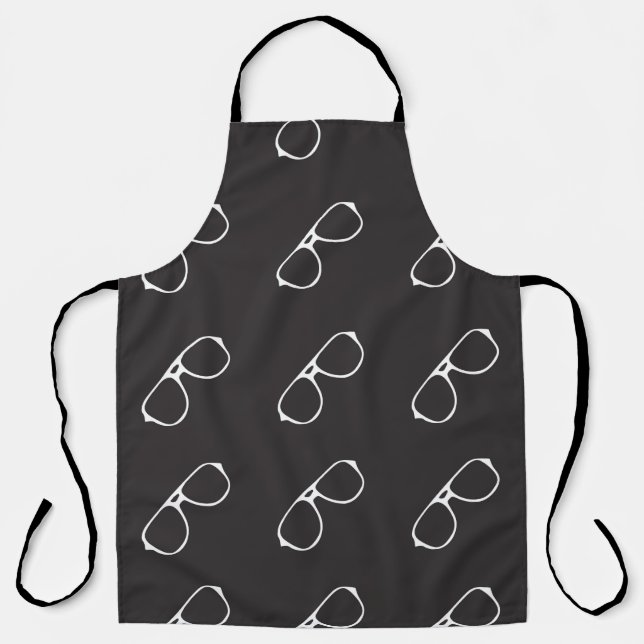 Seamless pattern with hand drawn glasses,  fashion apron (Front)