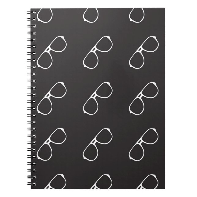 Seamless pattern with hand drawn glasses,  fashion notebook (Front)