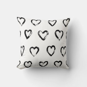 Seamless pattern with hand drawn heart cushion