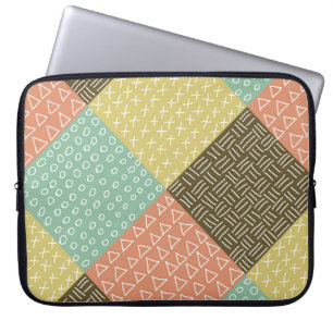 seamless pattern with hand drawn hipster backgrou laptop sleeve