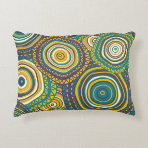 Seamless pattern with hand drawn ornamental circle decorative cushion