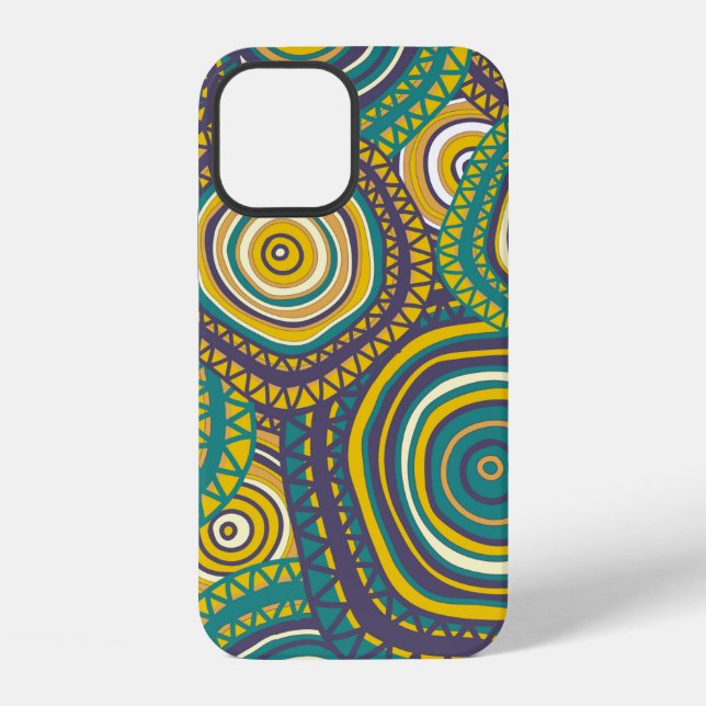Seamless pattern with hand drawn ornamental circle iPhone case (Back)