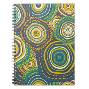 Seamless pattern with hand drawn ornamental circle notebook