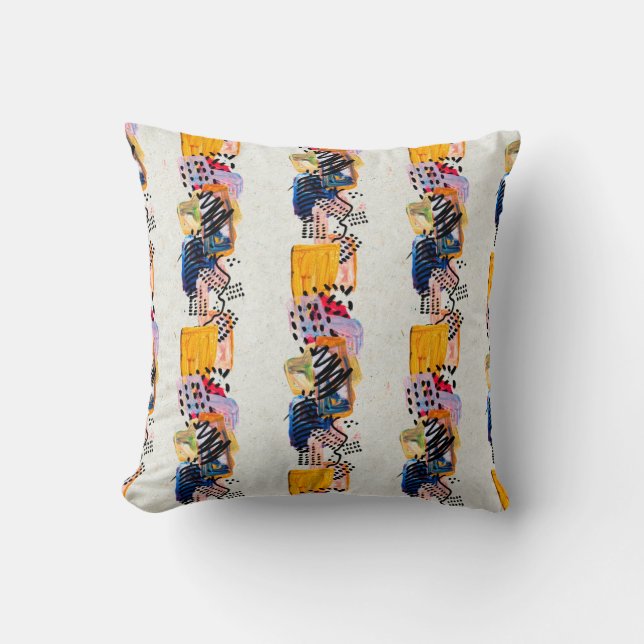 Seamless pattern with hand drawn paint strokes. Ar Cushion (Front)