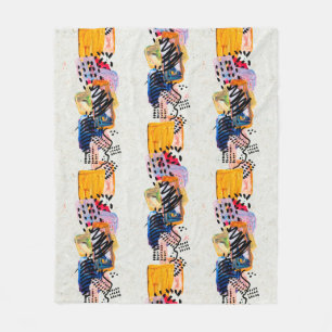 Seamless pattern with hand drawn paint strokes. Ar Fleece Blanket