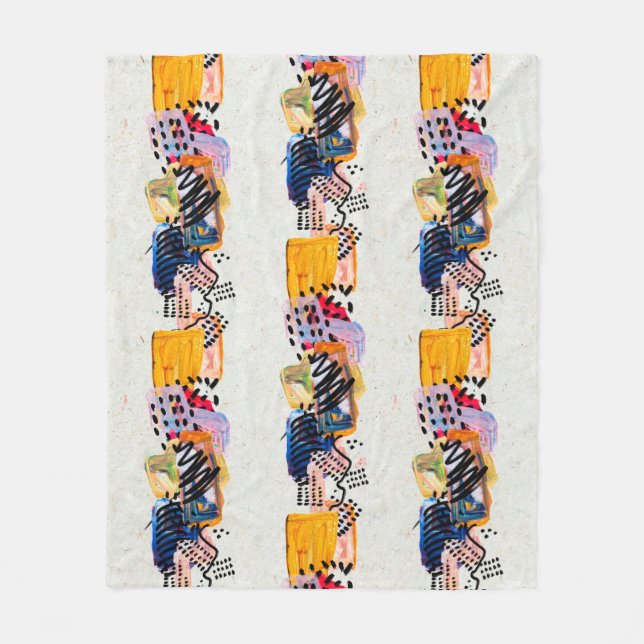 Seamless pattern with hand drawn paint strokes. Ar Fleece Blanket (Front)