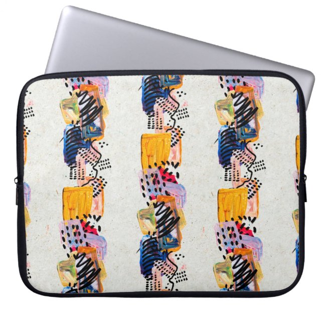 Seamless pattern with hand drawn paint strokes. Ar Laptop Sleeve (Front)