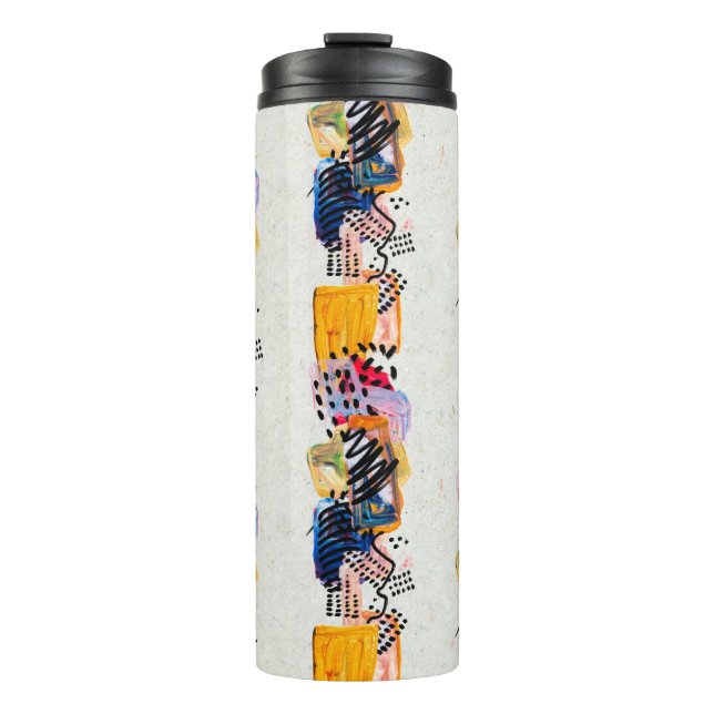 Seamless pattern with hand drawn paint strokes. Ar Thermal Tumbler (Front)