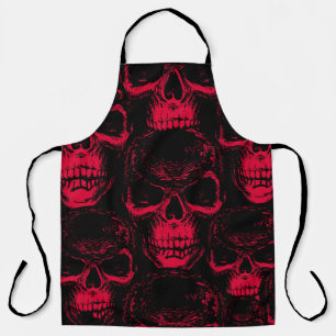 Seamless pattern with hand-drawn sinister human sk apron