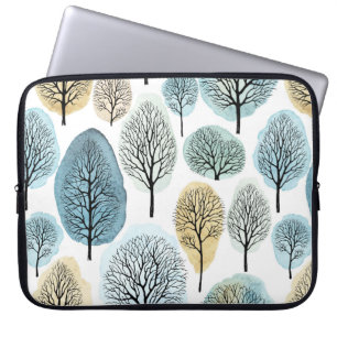 Seamless pattern with hand drawn trees and waterco laptop sleeve