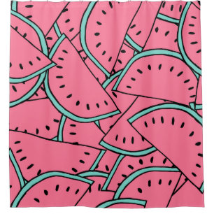 Seamless pattern with hand drawn watermelons. shower curtain