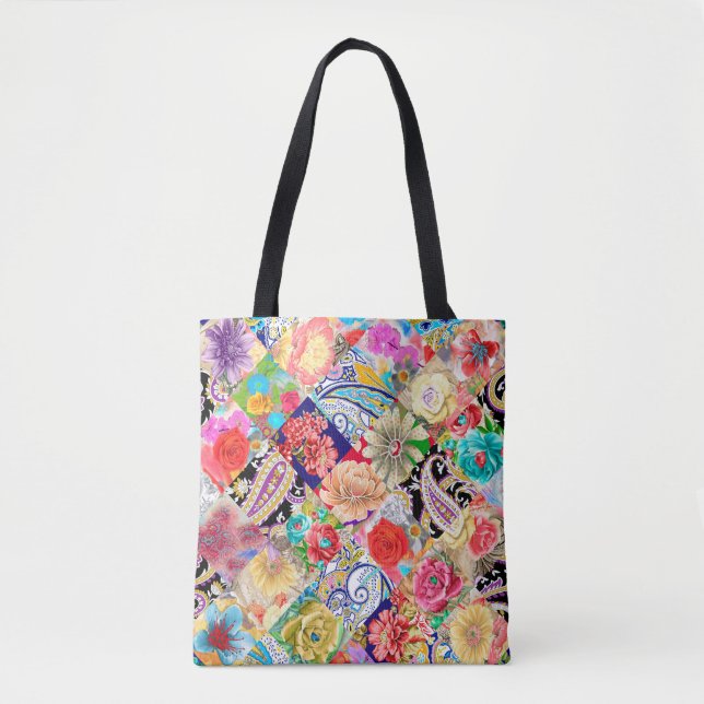 Seamless pattern with hand sketched lemon branches tote bag (Front)