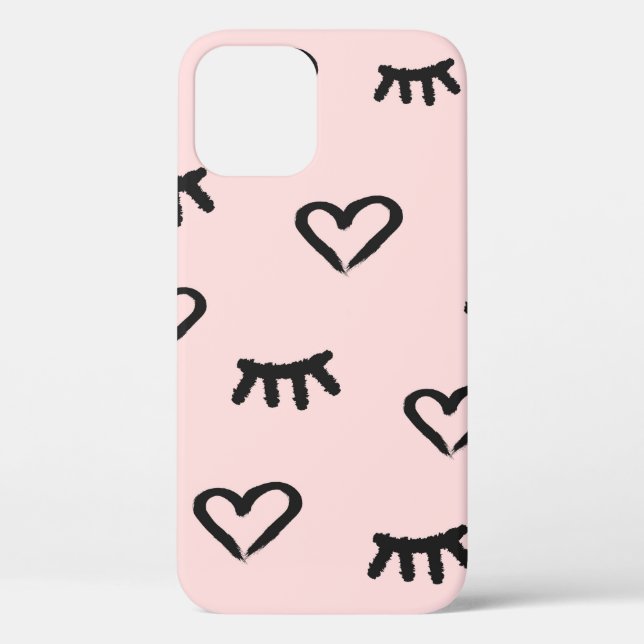Seamless pattern with hearts and closed eyes Case-Mate iPhone case (Back)