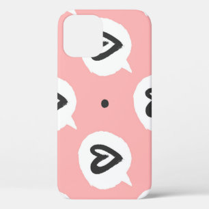 Seamless pattern with hearts. iPhone 12 case