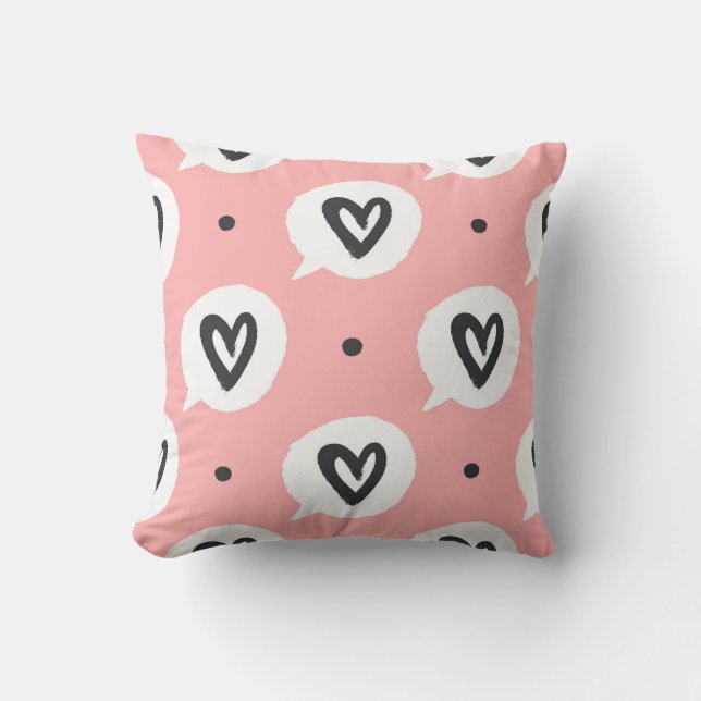 Seamless pattern with hearts. cushion (Front)