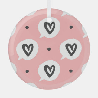 Seamless pattern with hearts. glass tree decoration