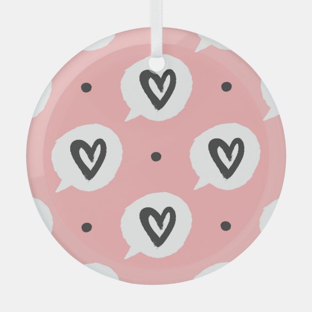 Seamless pattern with hearts. glass tree decoration (Front)