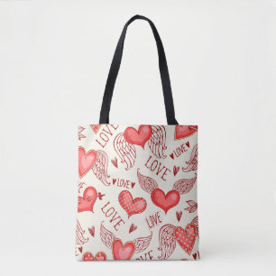 Seamless pattern with hearts. Happy Valentine's Da Tote Bag