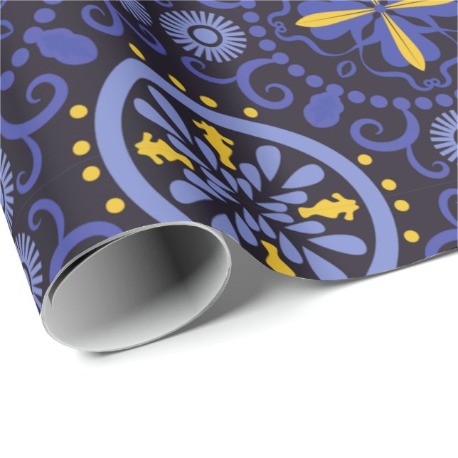 Seamless pattern with intricate floral mandalas  wrapping paper (Roll Corner)