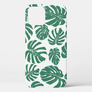 Seamless pattern with leaves of Monstera. Decorati iPhone 12 Case