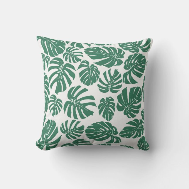 Seamless pattern with leaves of Monstera. Decorati Cushion (Front)