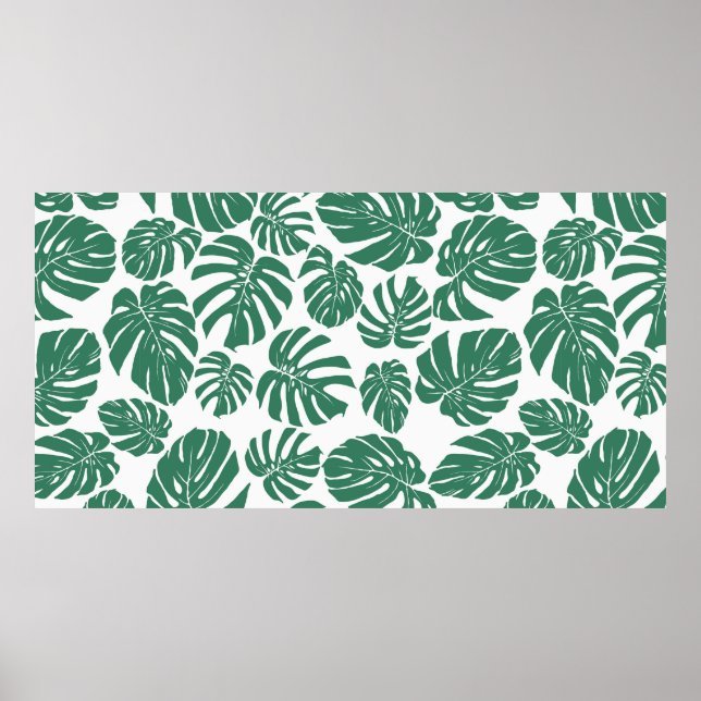 Seamless pattern with leaves of Monstera. Decorati Poster (Front)