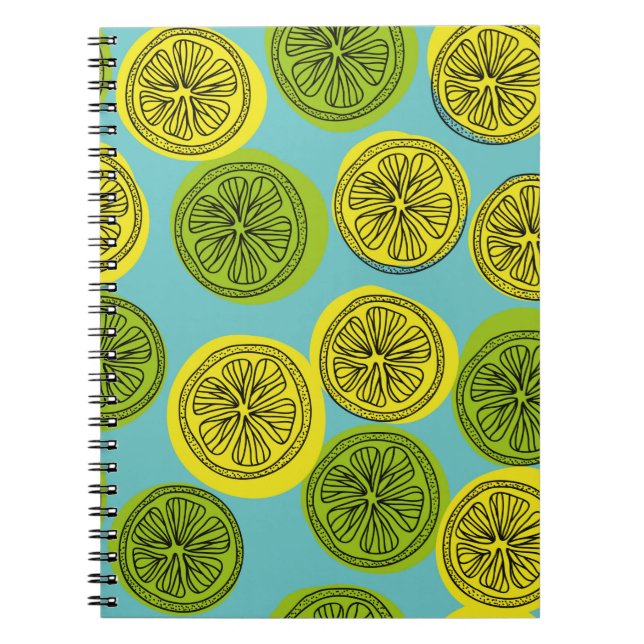 Seamless pattern with lemon slices. Vintage illust Notebook (Front)