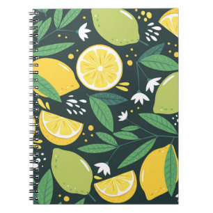 Seamless pattern with lemons. Abstract art print. Notebook