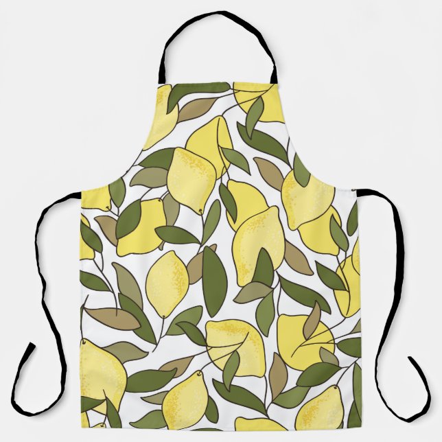 Seamless pattern with lemons and leaves apron (Front)