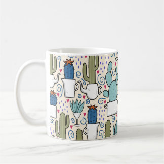 Seamless pattern with llama, cactus hand drawn des coffee mug