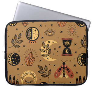 seamless pattern with magical elements laptop sleeve