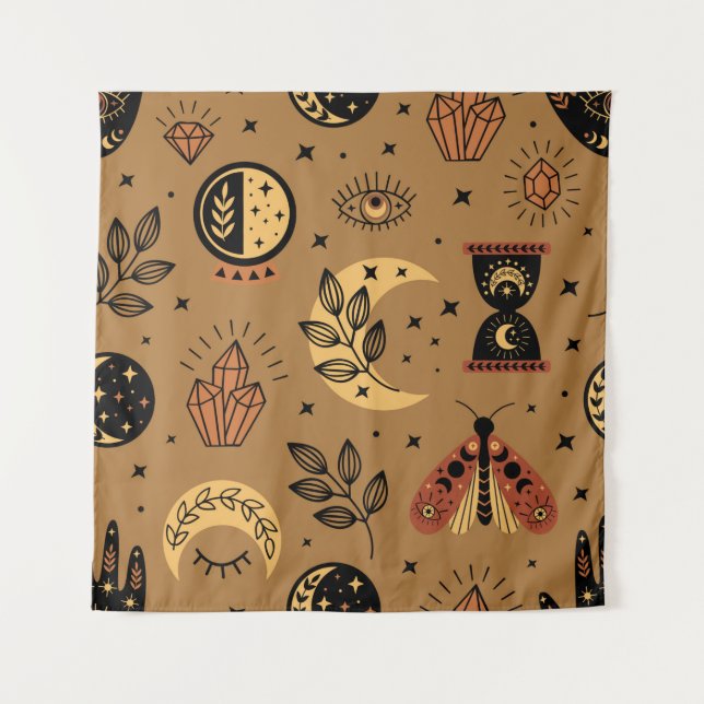 seamless pattern with magical elements tapestry (Front)