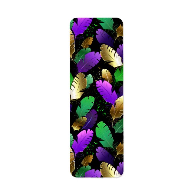 Seamless Pattern with Mardi Gras feathers (Front)