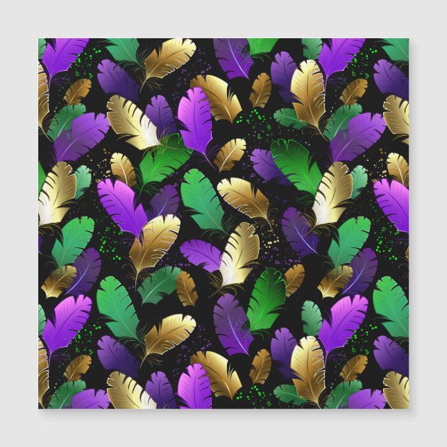 Seamless Pattern with Mardi Gras feathers (Front)
