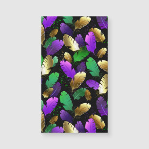 Seamless Pattern with Mardi Gras feathers