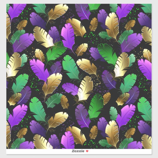 Seamless Pattern with Mardi Gras feathers (Sheet)