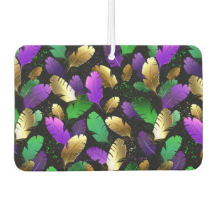 Seamless Pattern with Mardi Gras feathers Car Air Freshener