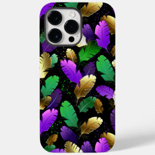 Seamless Pattern with Mardi Gras feathers Case-Mate iPhone 14 Pro Max Case