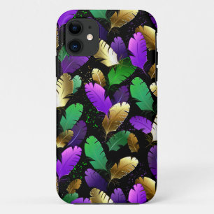 Seamless Pattern with Mardi Gras feathers Case-Mate iPhone Case