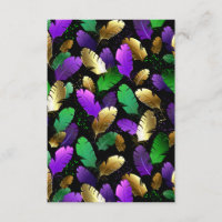 Seamless Pattern with Mardi Gras feathers