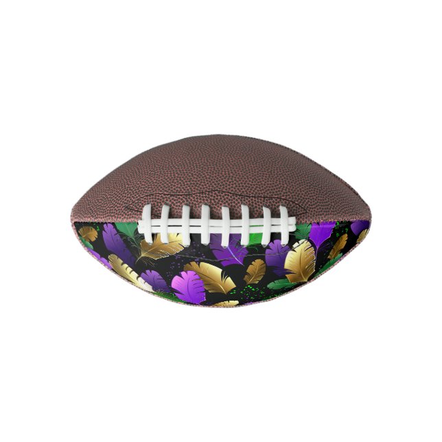 Seamless Pattern with Mardi Gras feathers Football (Front)